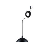 Suspension noire en métal demi-sphère avec long câble pour éclairage intérieur moderne