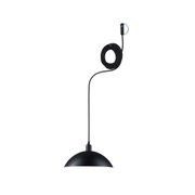 Schwarze Halbkugel-Hängeleuchte aus Metall mit langem Kabel für moderne Innenbeleuchtung
