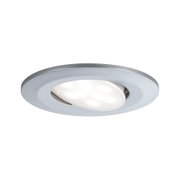 Rundes Einbaustrahler-Gehäuse aus silbernem Metall mit weißem LED-Leuchtmittel für Innenbeleuchtung