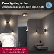 Kame matte black wall luminaire with simple elegant design for modern interior lighting