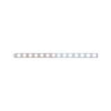 LED light strip with warm and cool white LEDs in transparent casing for versatile lighting use