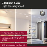 URail Spot Aldan white LED ceiling light with adjustable light colours and white switch