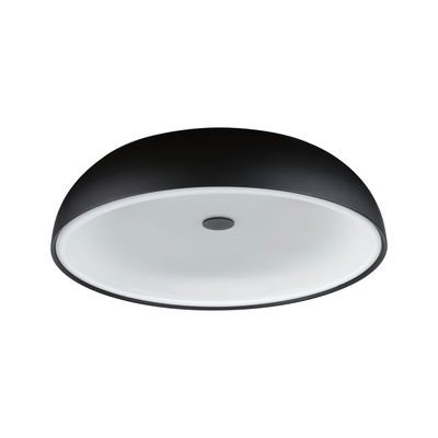 Plafonnier rond avec cadre en métal noir et diffuseur blanc pour éclairage intérieur moderne