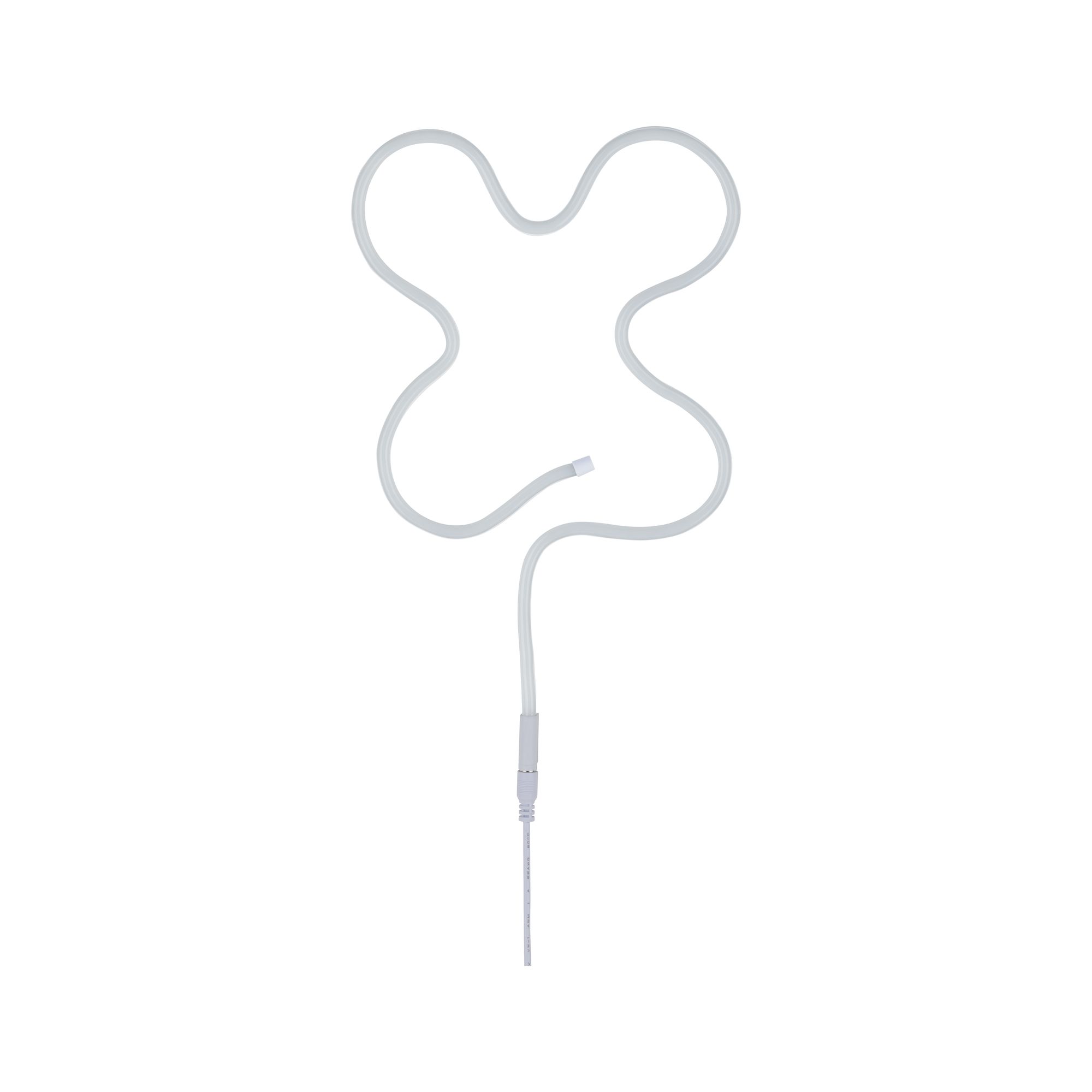 White flexible LED light strip shaped abstractly with cable for decorative lighting use