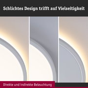 Runde weiße LED-Deckenleuchte mit direkter und indirekter Beleuchtung für modernes Raumlicht