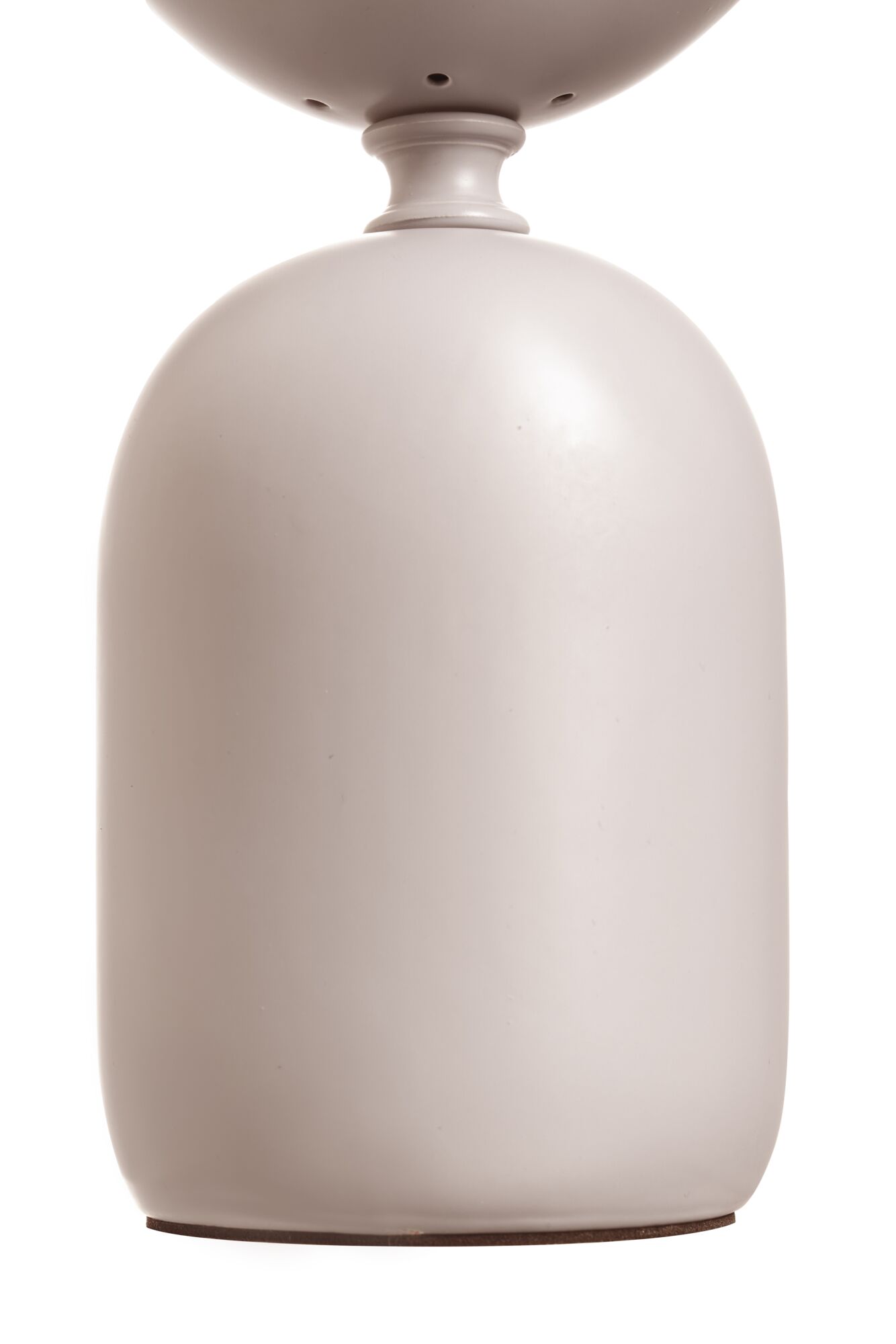 Beige ceramic vase with smooth rounded shape for modern home decoration