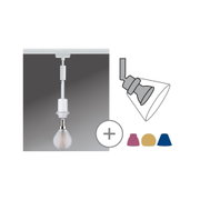 White metal ceiling spotlight with E27 socket and bulb, dimmable for indoor lighting