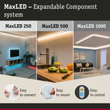 MaxLED expandable LED component system with three types for ambient lighting in living spaces