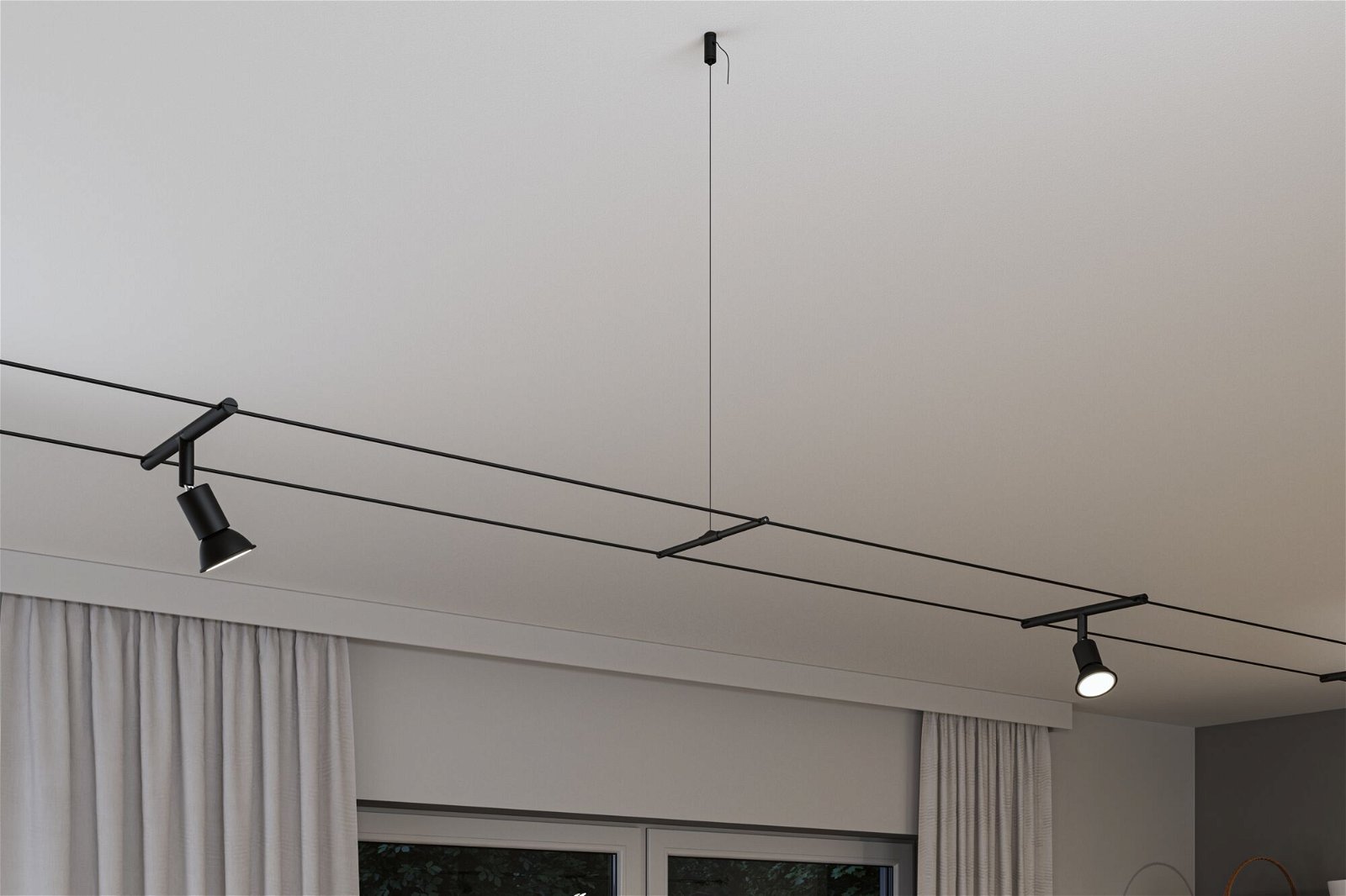 CorDuo Kabelsysteem montageset Ophanging 1m Zwart mat