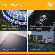 Solar LED-strip met IP65 bescherming tegen water, direct in- en uitschakelen op het paneel