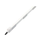 Slim white aluminum LED strip with cable connection for modern lighting accents