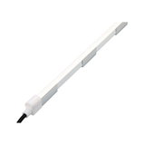 Slim white aluminum LED strip with cable connection for modern lighting accents