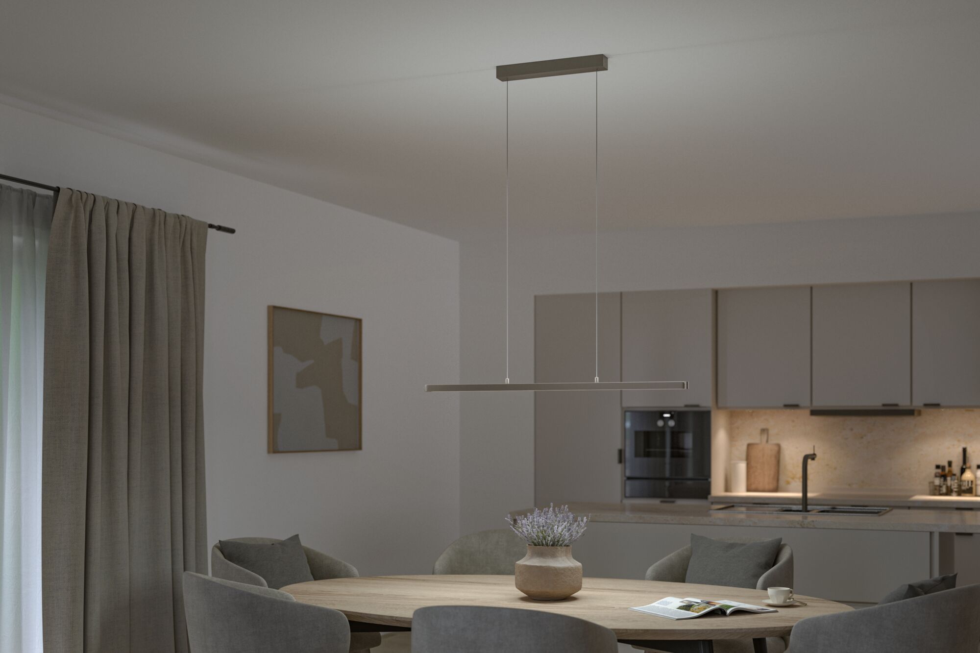 LED Pendelleuchte Smart Home Zigbee 3.0 Lento Tunable White 2035lm 26,4W Titanium