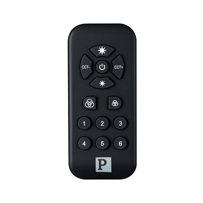 Télécommande noire avec boutons pour régler la lumière et la température de couleur des LED