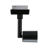 Black metal LED spotlight for track systems, modern accent lighting fixture