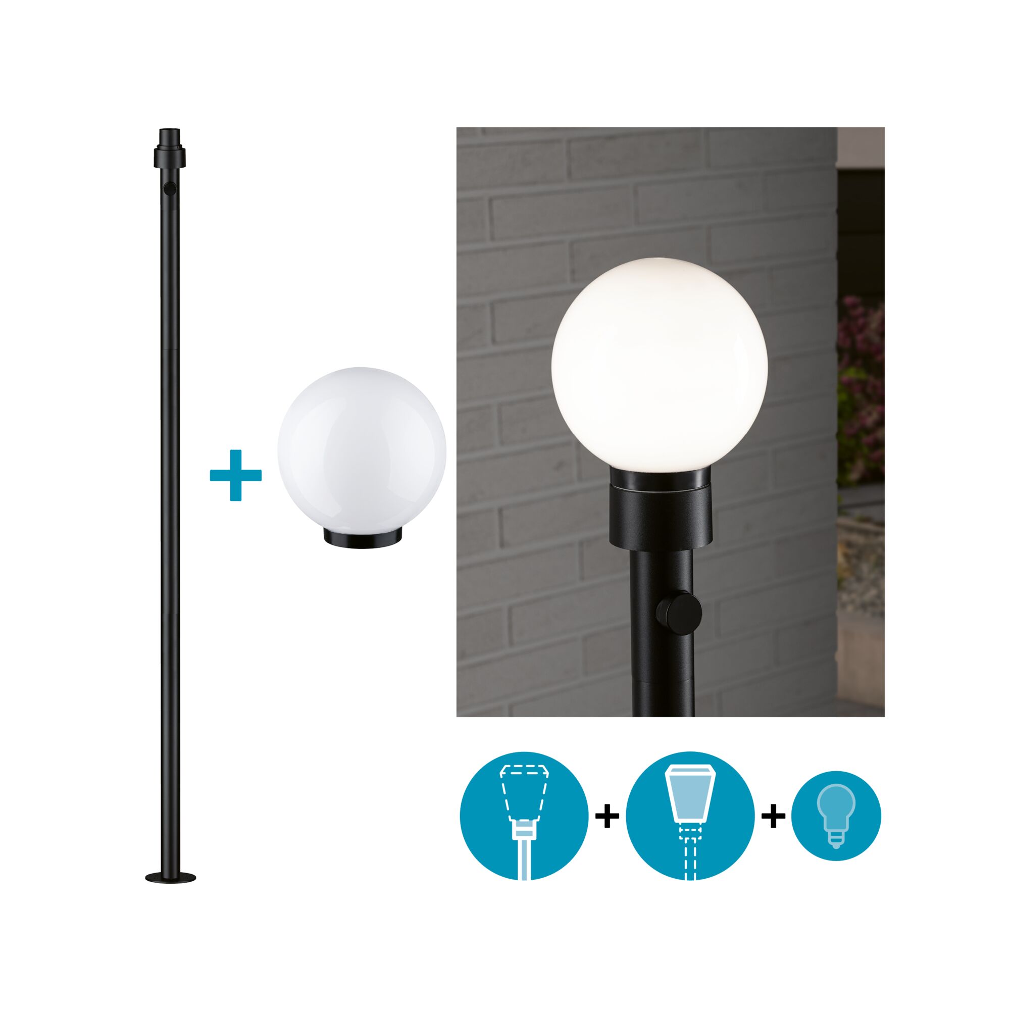 Set ModuShine Poller Taleno Hoch ohne Sensor Anthrazit