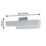 Zilverkleurige metalen LED-wandspot van 166 x 50 mm voor moderne binnenverlichting