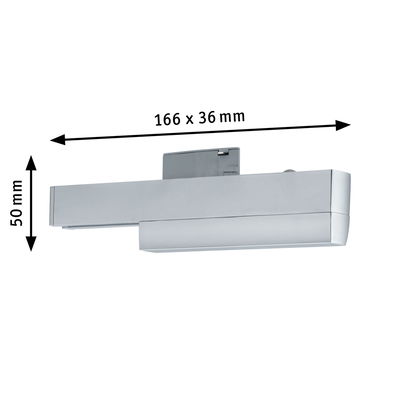 Zilverkleurige metalen LED-wandspot van 166 x 50 mm voor moderne binnenverlichting