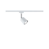 Moderne witte metalen LED-spot op railsysteem voor flexibele kamerverlichting