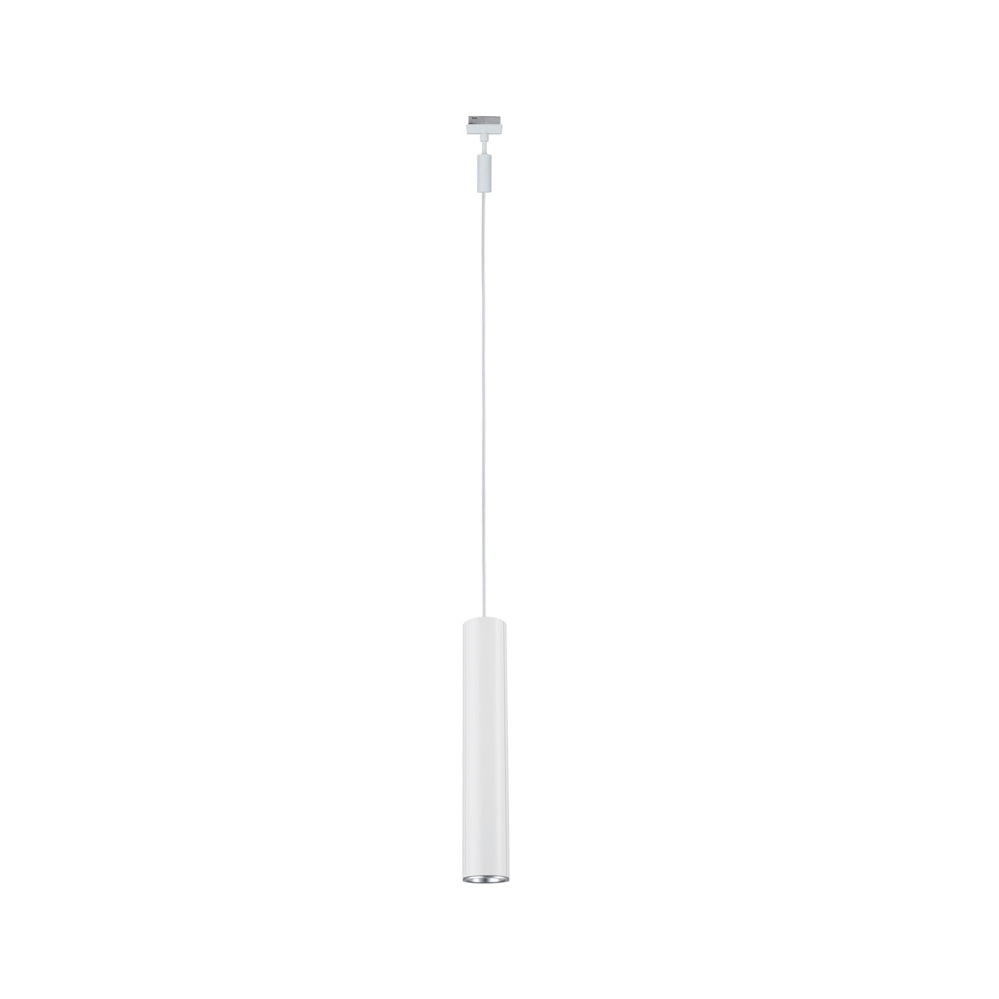 Slim white metal LED pendant light with modern design for stylish home lighting