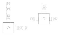 YourLED Verbindingen X-Stück X-Connector 33x33mm max. 60W Wit