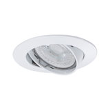 White recessed spotlight made of plastic with adjustable reflector for flexible LED lighting