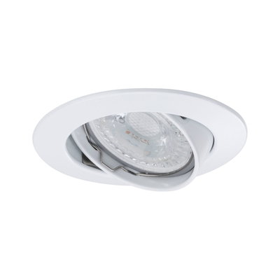 White recessed spotlight made of plastic with adjustable reflector for flexible LED lighting