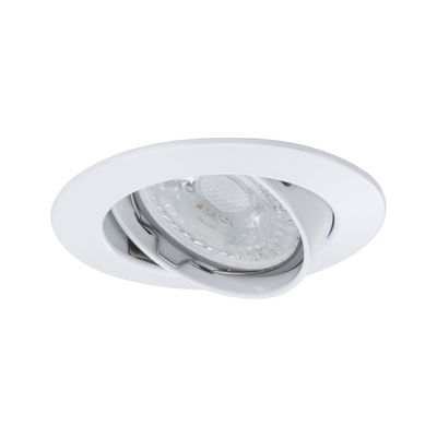 White recessed spotlight made of plastic with adjustable reflector for flexible LED lighting