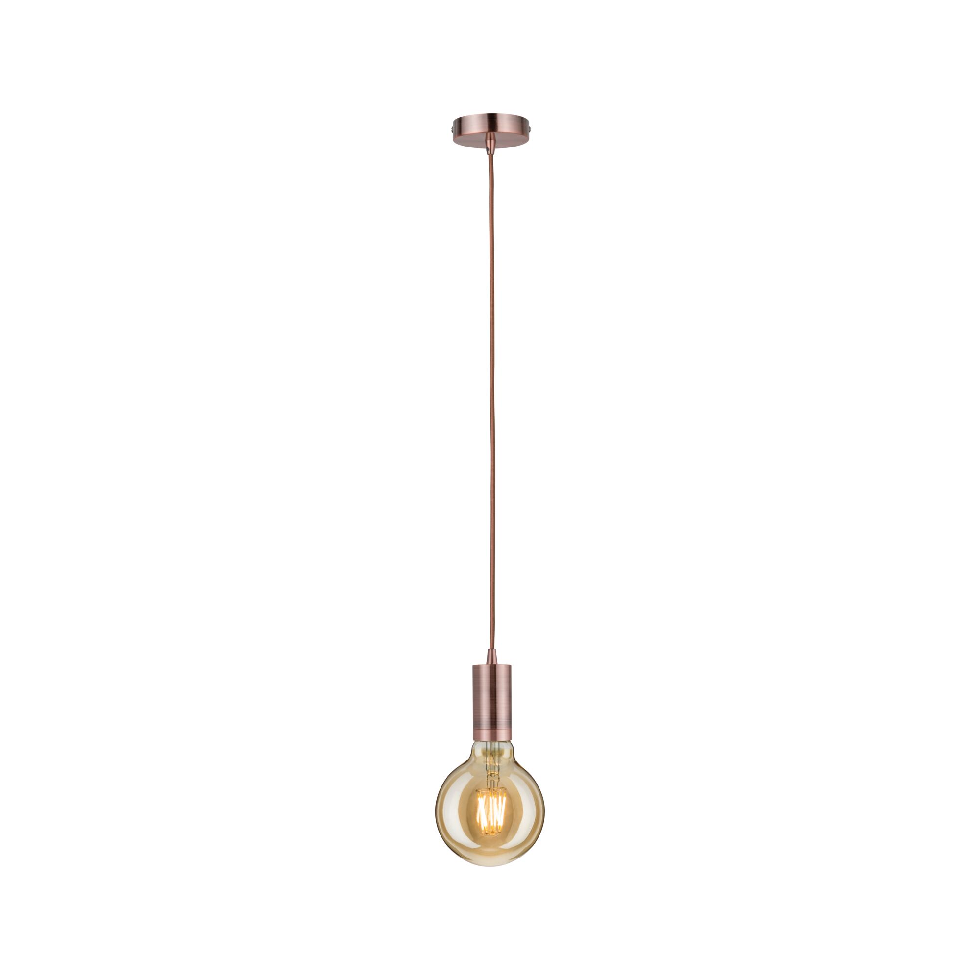 Suspension en cuivre avec ampoule LED blanc chaud, parfaite pour un éclairage intérieur moderne