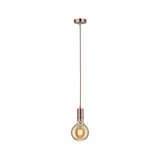 Copper pendant light with warm white LED bulb design, ideal for modern indoor lighting solutions