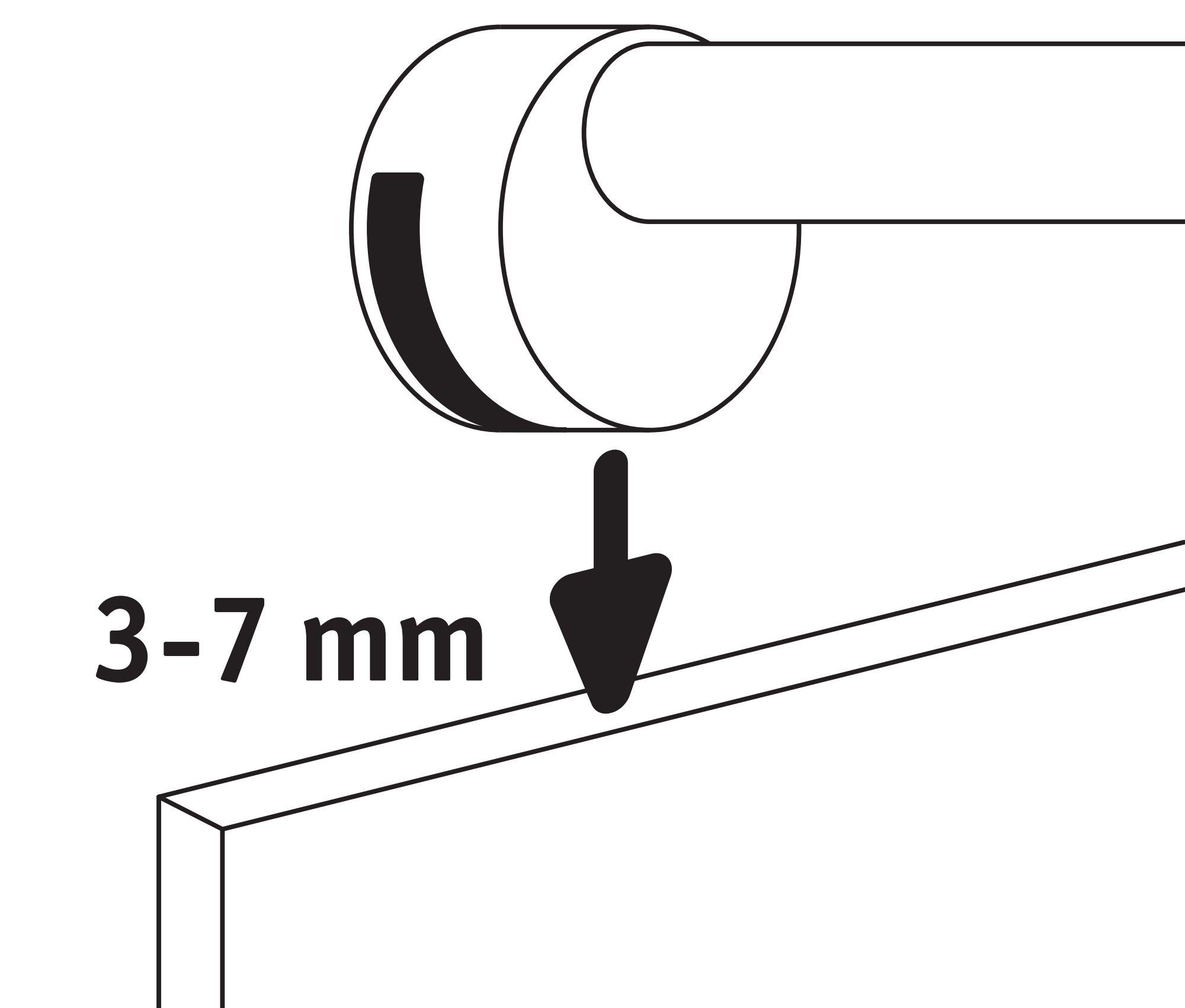 Technical drawing of mirror glass 3-7 mm thick for indoor wall mounting applications