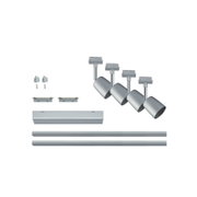 Spot LED en métal argenté avec accessoires pour solutions d'éclairage intérieur flexibles