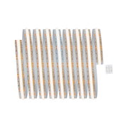 Flexible LED-Lichtleiste mit 24V, weißem Licht und orangefarbenen Kontakten für vielseitige Beleuchtung.
