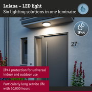 Luiana white LED light with IP44 protection for versatile indoor and outdoor lighting solutions