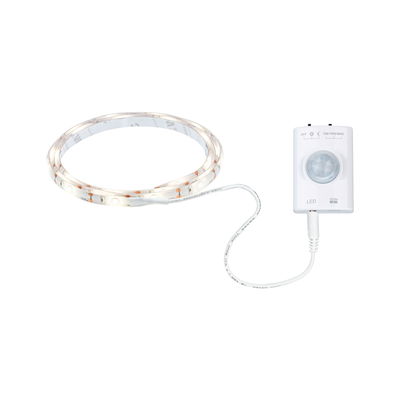White LED strip light with motion sensor, flexible indoor lighting strip for home use