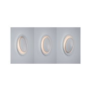 Drei weiße LED-Wandleuchten mit warmweißem Licht und rundem Design für moderne Innenbeleuchtung