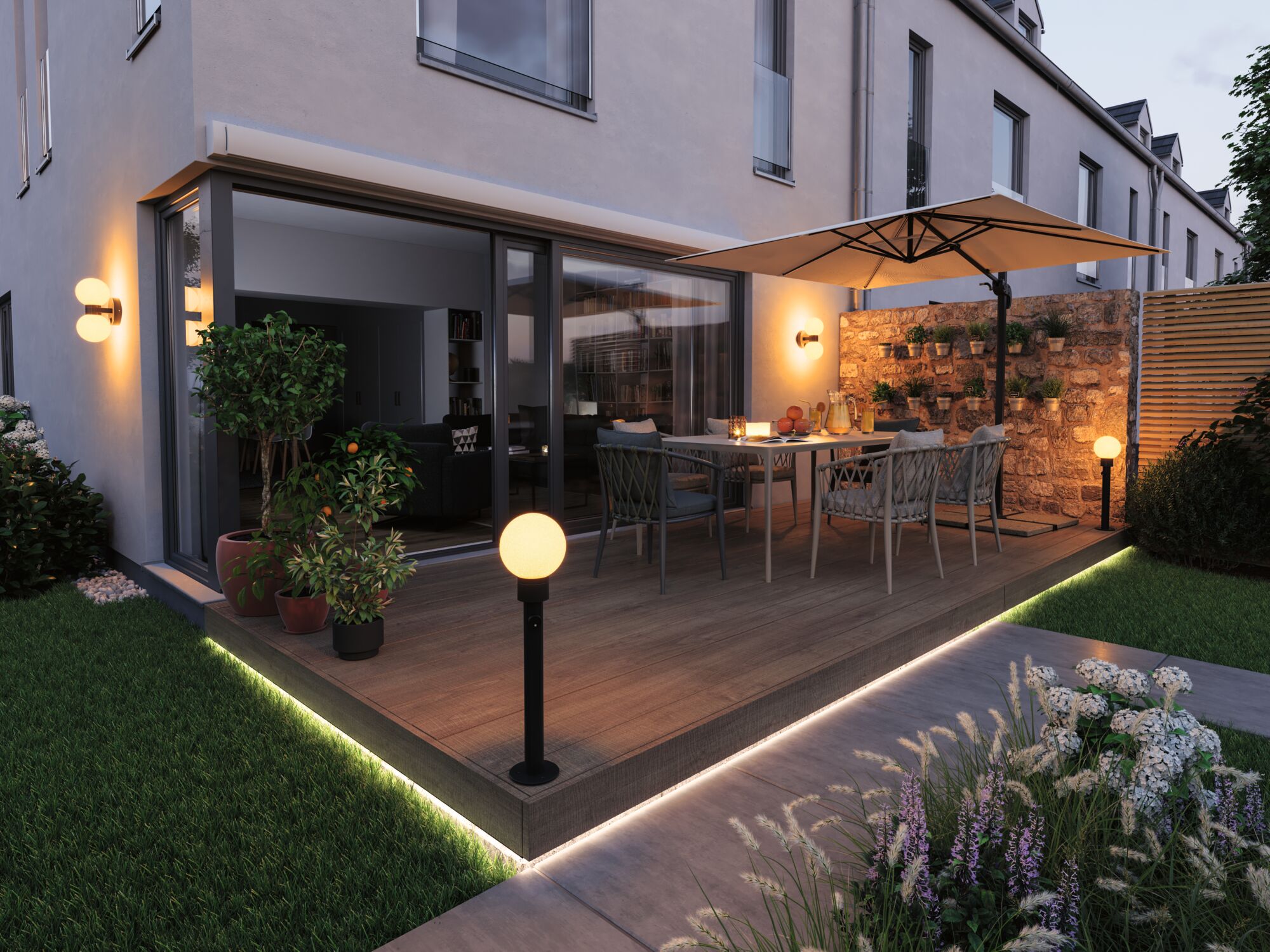 Set ModuShine Poller Taleno Mittel ohne Sensor Anthrazit