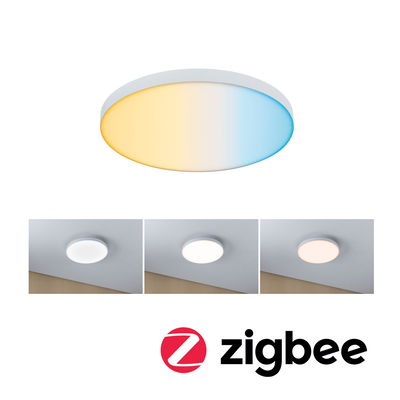Runde weiße LED-Deckenleuchte mit einstellbarer Farbtemperatur von warm bis kaltweiß, Zigbee kompatibel