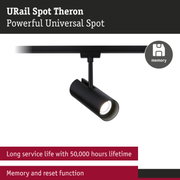 Black URail Spot Theron LED spotlight with memory function and long 50,000 hours service life