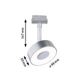 Zilveren metalen LED-plafondspot met 98 mm diameter en 147 mm hoogte voor moderne verlichting