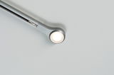 Moderne zilverkleurige metalen plafondspot met ronde LED-kop voor sfeerverlichting