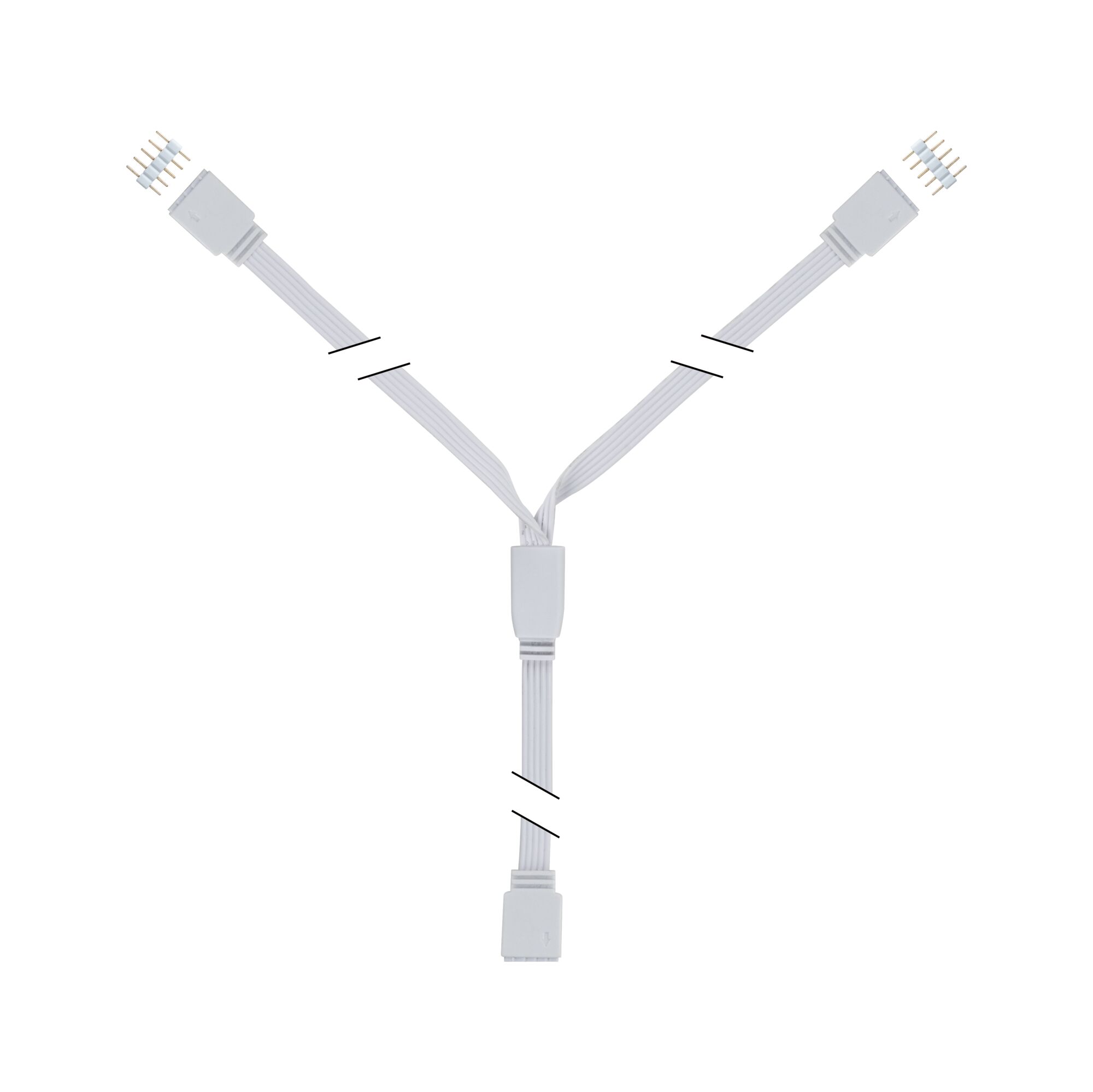 Witte Y-splitterkabel met 4-pins connectoren voor LED-verlichtingssystemen