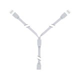 Witte Y-splitterkabel met 4-pins connectoren voor LED-verlichtingssystemen