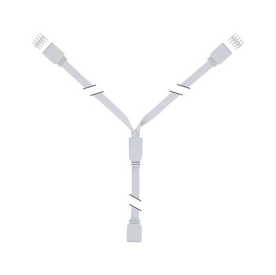 Witte Y-splitterkabel met 4-pins connectoren voor LED-verlichtingssystemen