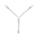 Câble répartiteur en Y blanc avec connecteurs 4 broches pour systèmes d'éclairage LED