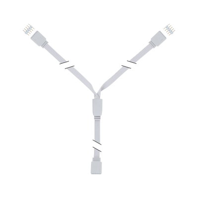 Câble répartiteur en Y blanc avec connecteurs 4 broches pour systèmes d'éclairage LED
