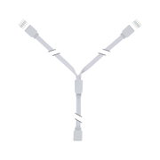Witte LED-verbindingkabel met 4-pins stekkers voor flexibele lichtinstallaties