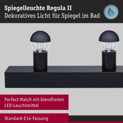Set Spiegelleuchte Regula II inkl. Leuchtmittel 3-flammig IP44 E14 2700K 3x470lm 230V 3x4,5W dimmbar Schwarz/Kopfspiegel Schwarz matt