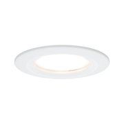 Round white LED recessed light with warm white glow for energy-efficient room lighting