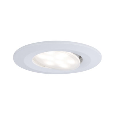 Spot encastré LED rond blanc en plastique avec lumière orientable pour espaces de vie